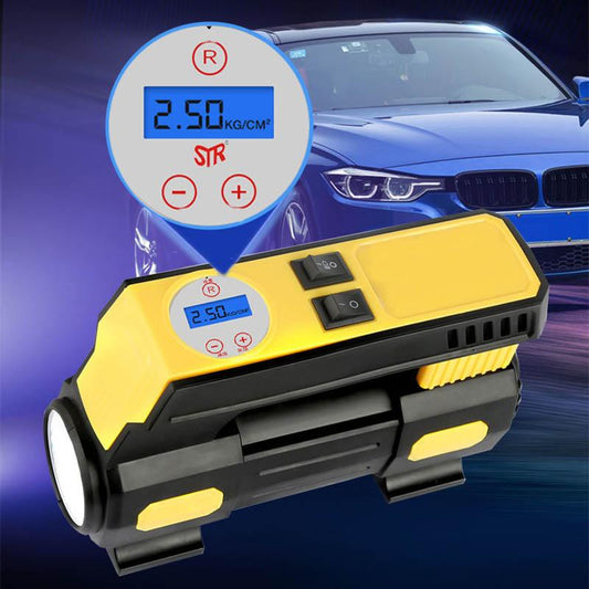 Car Car Air Pump Home Wireless Portable Mini 12V Tire Air Pump with Light Inflator with Digital Display Screen Mechanical Watch Preset Tire Pressure