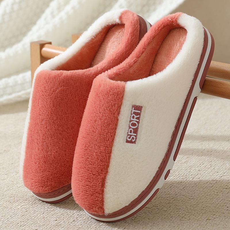 Women Men Slippers Autumn Winter Cute Casual Flat Shoes House Indoor Bedroom Home Cotton Comfortable Sliders Thick Warm Slippers Couples Lovers