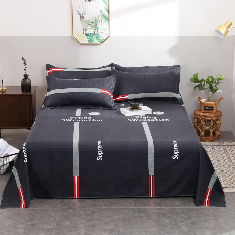 Three-piece Cotton Old Coarse Cloth Cotton Sheets Single Bed Double Bed Pillowcase Machine Washable Anti-static All Seasons