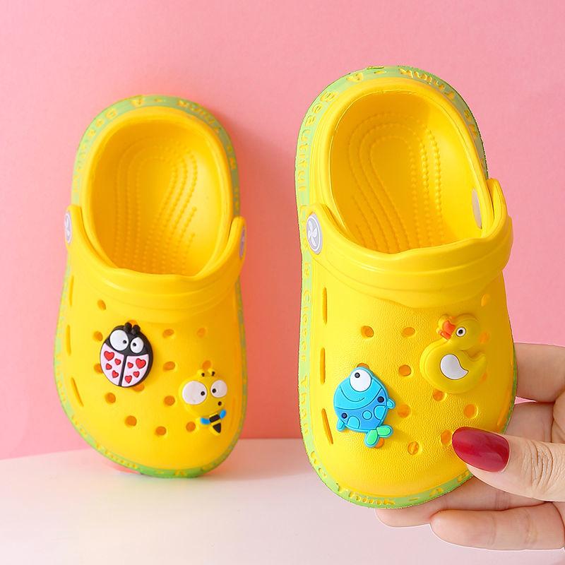 Children Cartoon Cave Shoes Beach Summer Children's Slippers Antiskid Soft Bottom Little Bee EVA Rubber Plastic Baby Sandals Slippers