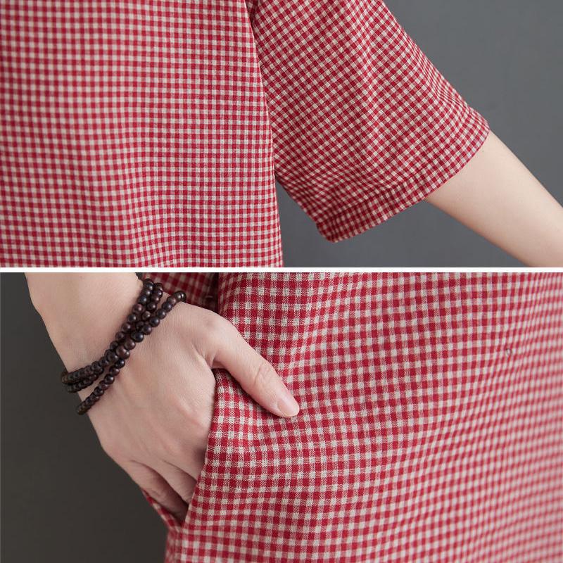 Cotton Linen Women's Summer Dress Short Sleeve Solid Color Daily Wear Dating Party Holiday