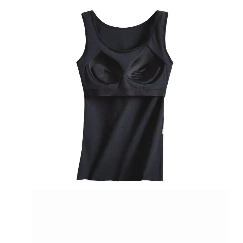 Winter Underwear Women Thermal Body Tops Vest with Padded Slim Sleeveless Crew Neck Wool Thermals Sexy Warm Clothes