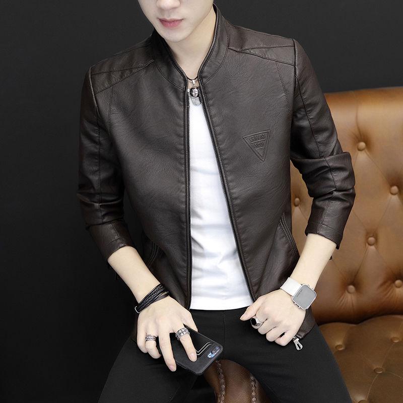 Autumn and Winter Men's Leather Jacket Motorcycle Jacket Men's Shirt Casual Leather Jacket