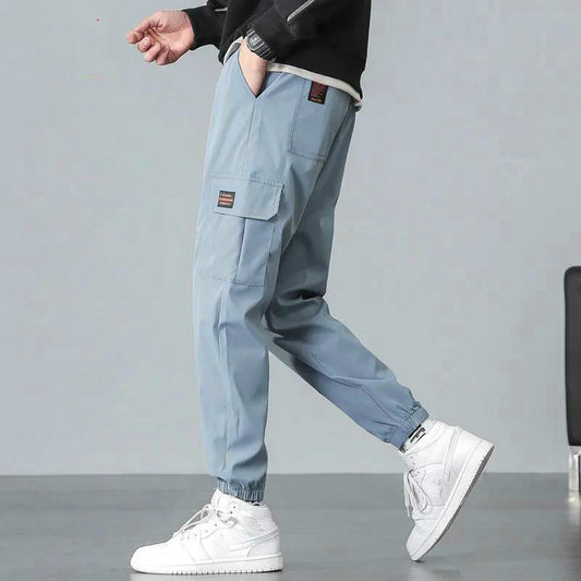 Spring and Summer Overalls, Men's Casual Pants, Loose, Large-size Beamed Feet, Student's All-match Trousers Tide
