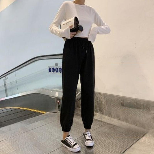 Sports Pants Women's Loose Beam Long Pants Thin Versatile Casual Sweat Pants Fitness Running Loose Jogging Pants