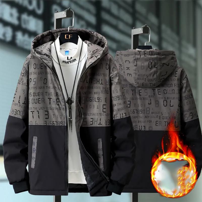 Plus Velvet Plus Size Jackets Cotton Jacket Men's Thickened Jacket Loose Warm Men's Cotton Trend Men