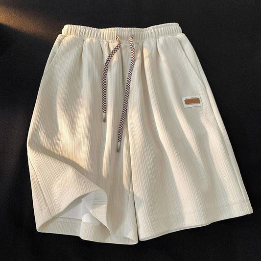Summer Ice Silk Shorts Women's Loose Casual Wide-leg Pants Straight Five-point Pants