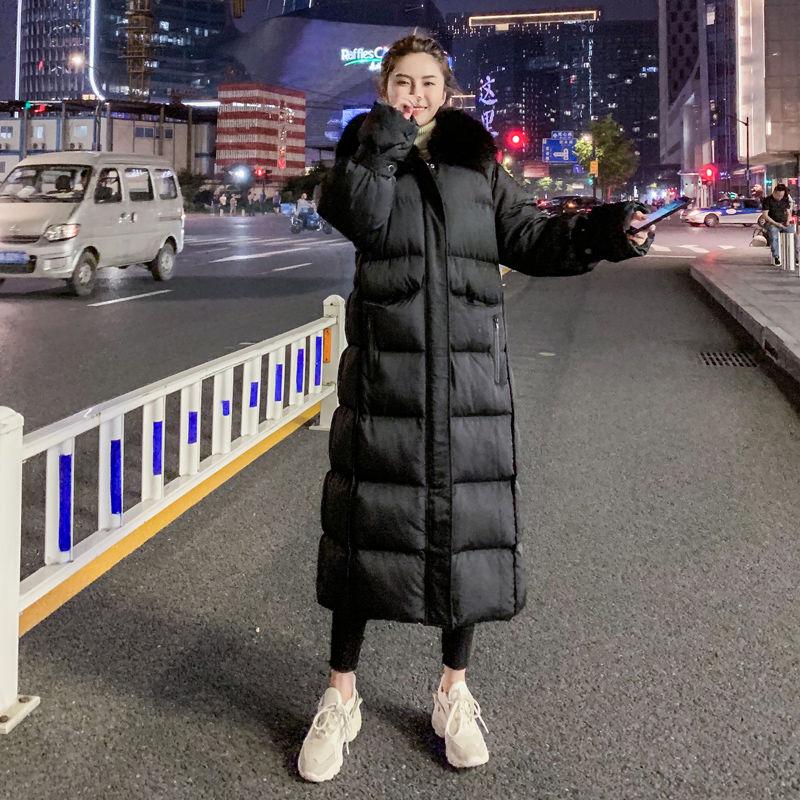 Women's Down Coat Cotton Coat Winter Loose Mid-length Over The Knee Coat Women