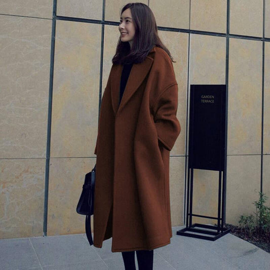2019 European Jacket Autumn Women Large Size Long Loose Black Windbreaker Long Trench Coat