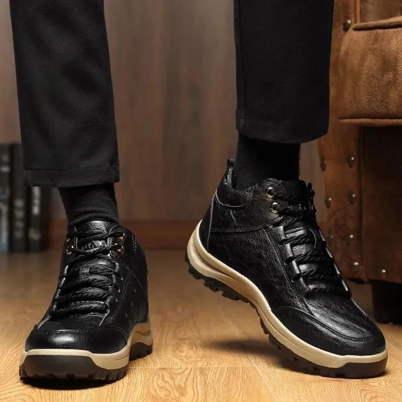 Men's Winter Cotton Shoes Plus Size Velvet Warm Casual Shoes Men's Non-slip Soft Bottom Shoes Outdoor Mountaineering Labor Protection Shoes