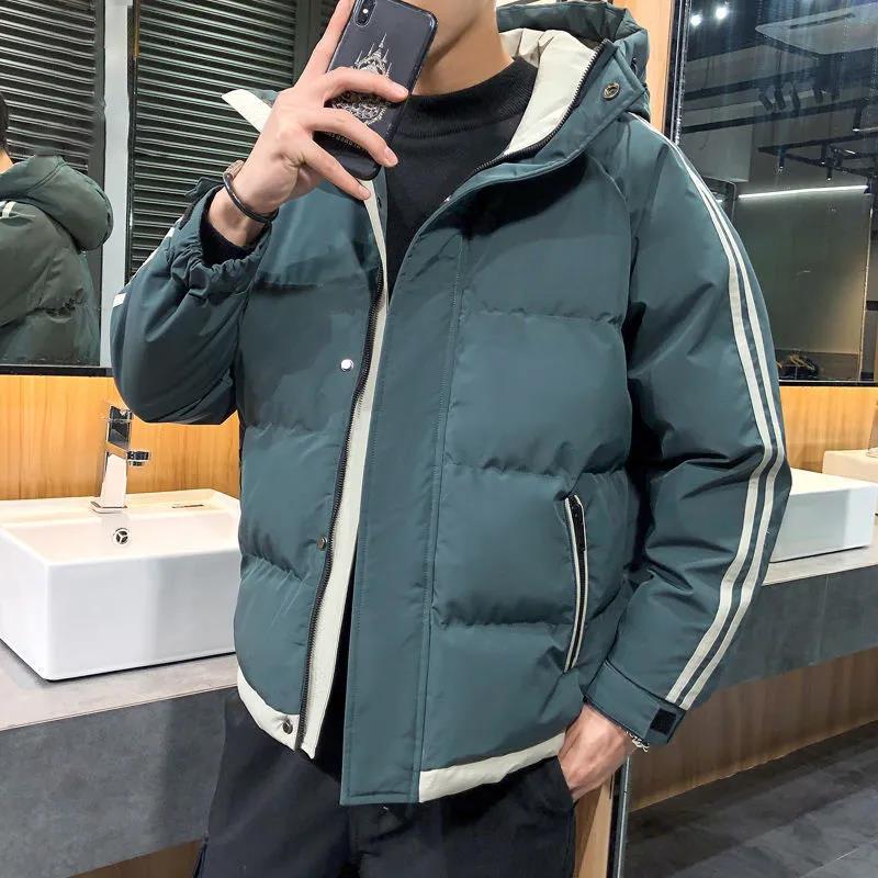 Winter Down Jacket Men's Loose Plus Size Hooded Warm Jacket