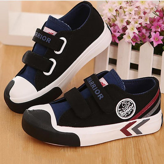 Spring and Autumn Children's Canvas Shoes Running Shoes for Boys and Girls Velcro Sneakers Student Board Shoes