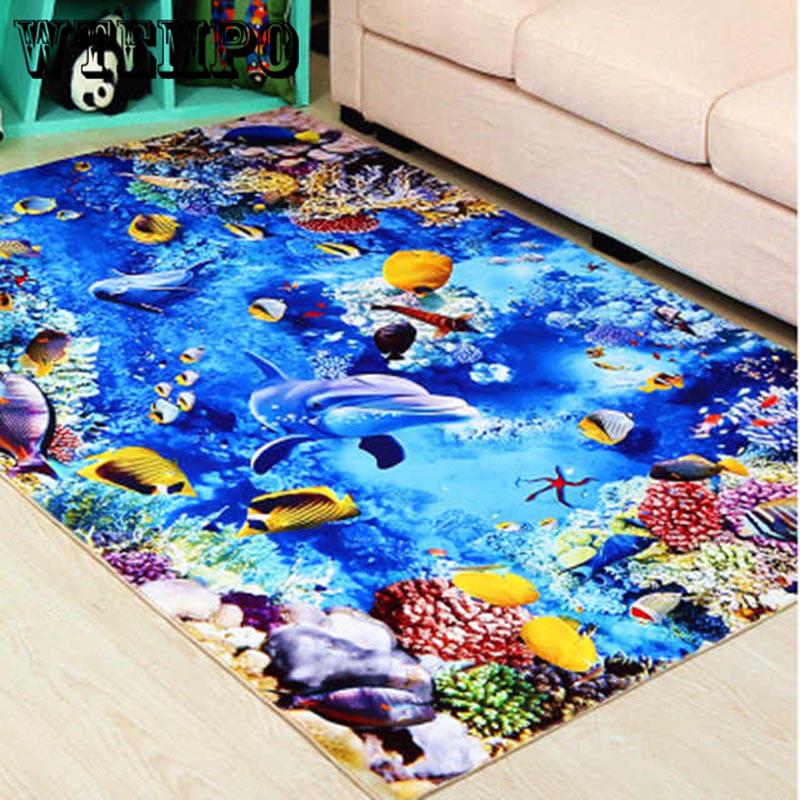 3D Printing Hallway Carpets Bedroom Living Room Tea Table Rugs Kitchen Antiskid Mats