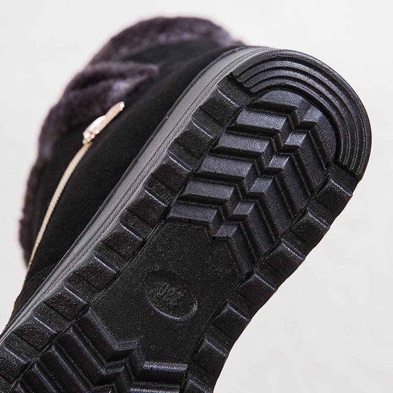 Women's Outdoor Winter Snow Boots Non-slip Warm Boots Fur Short Ankle Boots Slip-on Boots Cotton Boots Plus Size EU35-43