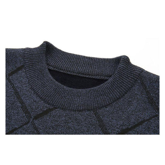 Autumn and Winter Sweaters Plus Velvet Thick Warm Bottoming Shirt Fashion Trend Suitable for Middle-aged and Elderly Men