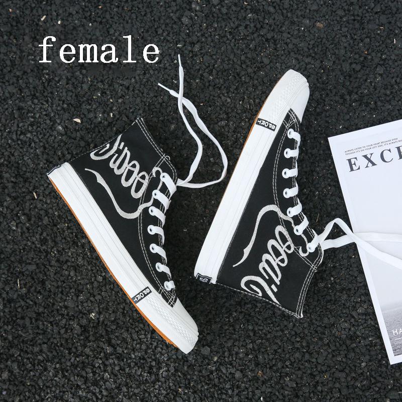 Couple Shoes Fashion Women Canvas Shoes High Top Sneakers Men Flats Shoes White Black Casual Shoes Tenis Feminino