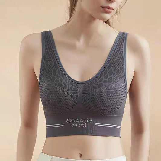 Women's Sports Underwear Gathered Without Steel Ring Vest Tube Top Bra Fitness Underwear Yoga Vest Top Beautiful Bare Breasts