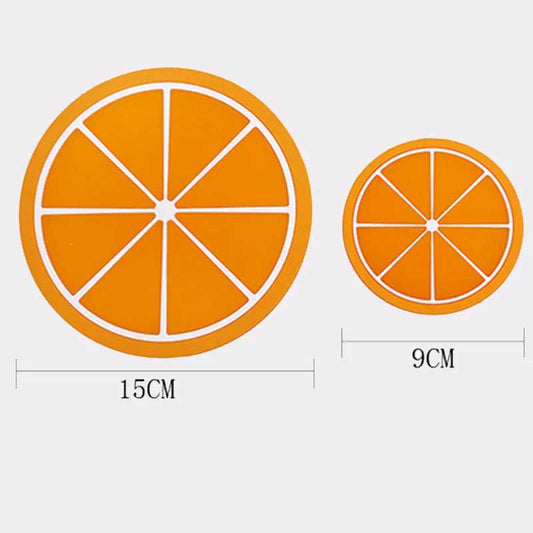 3pcs/5pcs/7pcs Simple Creative Coaster Colorful Jelly Color Fruit Shape Anti-scalding Non-slip Silicone Heat Insulation Pad Water Coaster