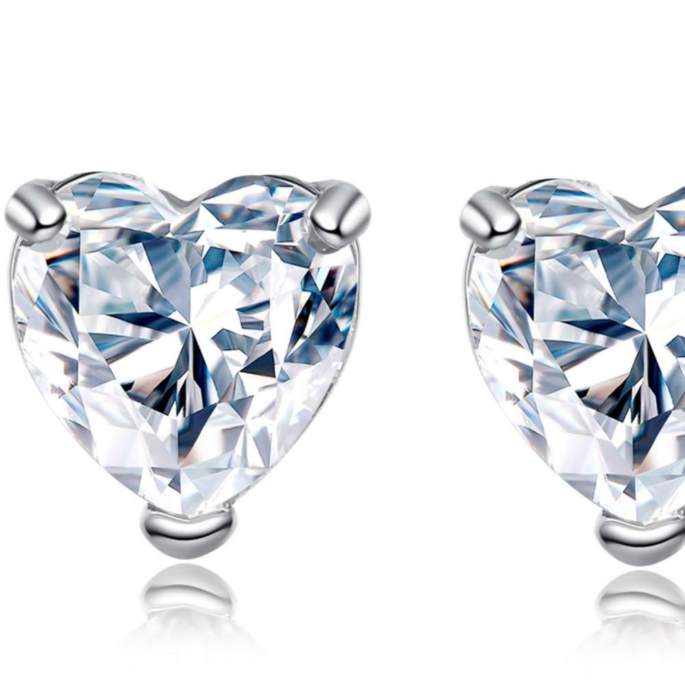 Platinum-plated Heart Pomegranate Ruby Zircon Fashion Earrings with Personality Birthday Gift