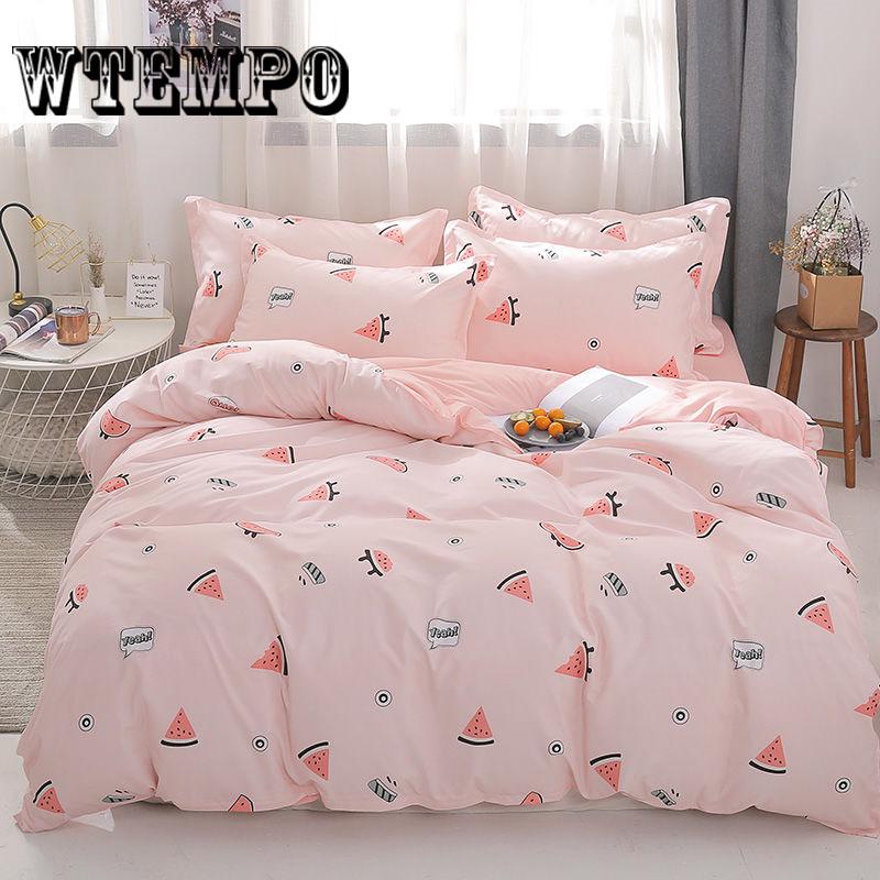 Bedding Set Korean Double Bed Four-piece Bedding Kit Cotton Quilt Cover