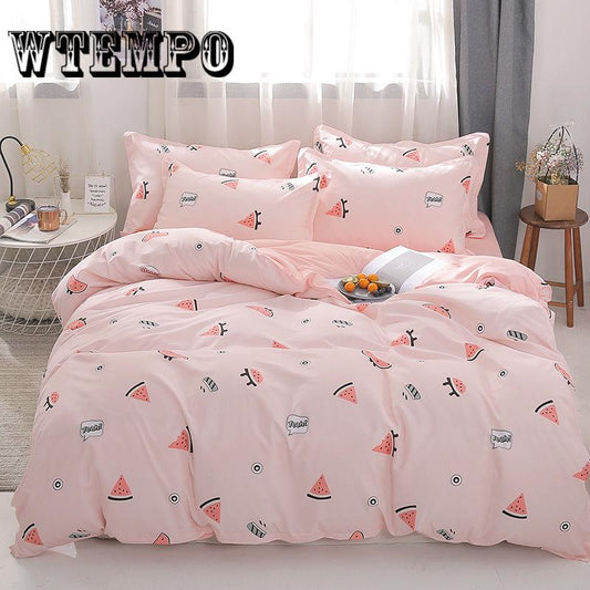 Bedding Set Korean Double Bed Four-piece Bedding Kit Cotton Quilt Cover
