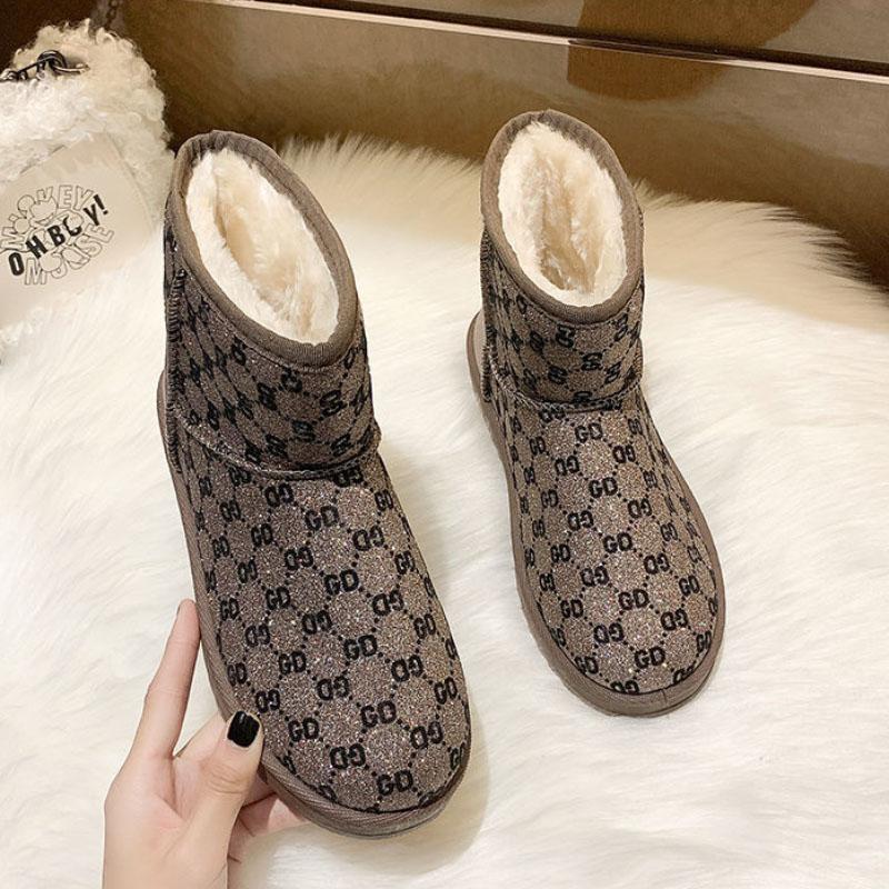 Snow Boots Women Winter Short Boots Plus Velvet Padded Non-slip Bread Cotton Shoes