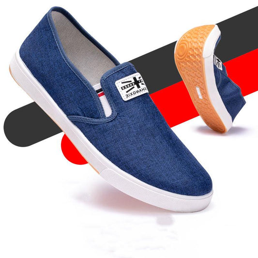 Spring and Autumn Men's Casual Shoes Old Beijing Denim Canvas Shoes Trendy Fashion Non-slip Beef Tendon Sole Shoes