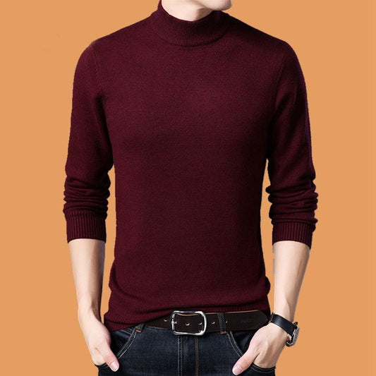 Men's Sweater Thick Warm Pullover Sweater Fashion Slim Sexy Bottoming Shirt Top