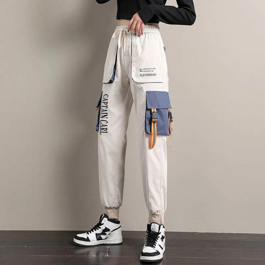 Overalls Women's Spring and Autumn Tied Feet Leisure Plus Size Fat Mm Loose Students Korean Version of The Wild Sports Thin Harlan Trousers