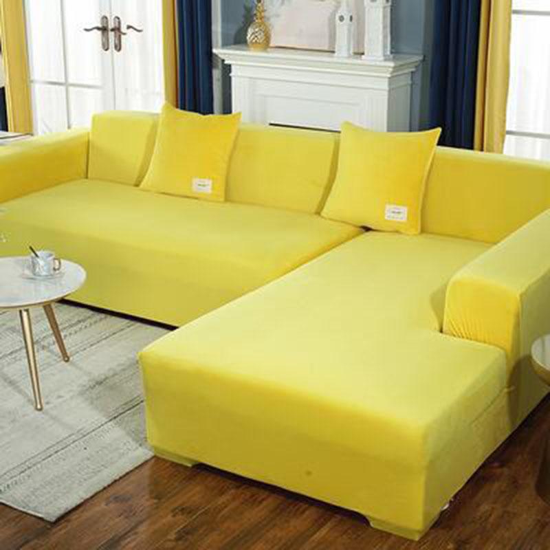 Thick Plush Solid Color Sofa Cover Elastic Non-slip One-piece Sofa Cover Universal All-inclusive Chaise and Lazy Combination