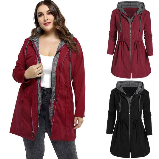 Winter Jackets Hooded Parkas Coat Solid Casual Plus Size Women Warm Jacket