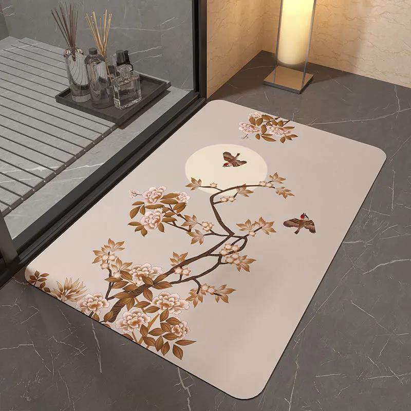 Chinese Diatom Mud Soft Pad Room Door Water Absorption Foot Pad Bathroom Non-slip Mat To Door Home Quick Dry Mat