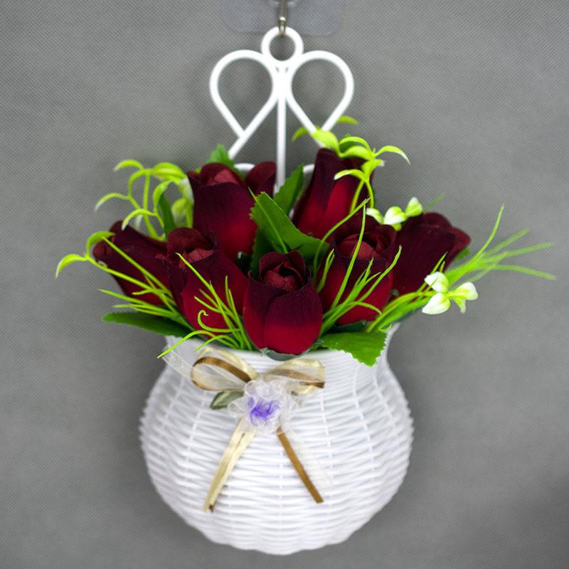 Wall Decoration Fake Flower Set Rose Simulation Flower Pendant Bedroom Living Room Wall Arrangement Bouquet