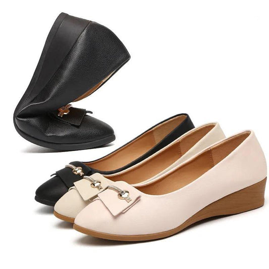 2022 Spring and Autumn Flat Shoes Wedge Work Shoes Slip on Women's Shoes