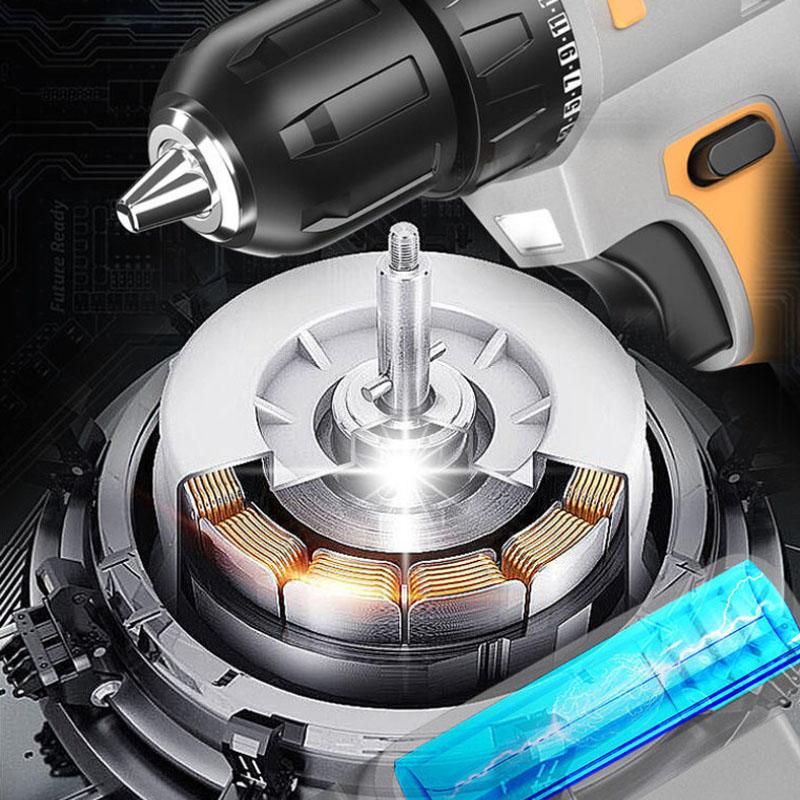 48V Luxury Impact Drill Set High Endurance Cordless Drill Electric Screwdriver with Two Batteries and Tool Box