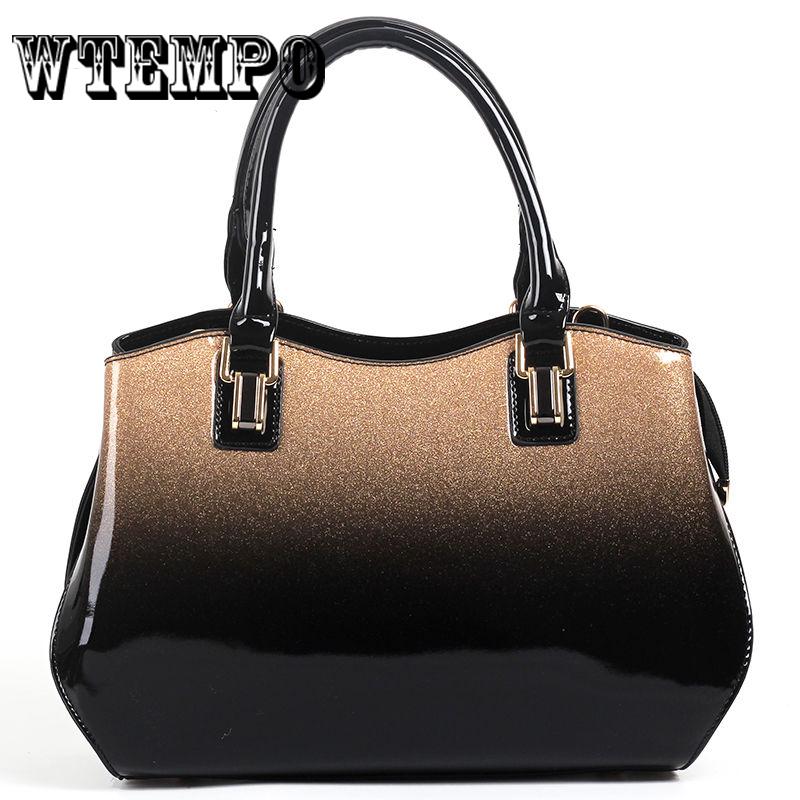 Handbags Women's Bag Patent Leather Handbag Vintage Totes Bag Female Shoulder Bag