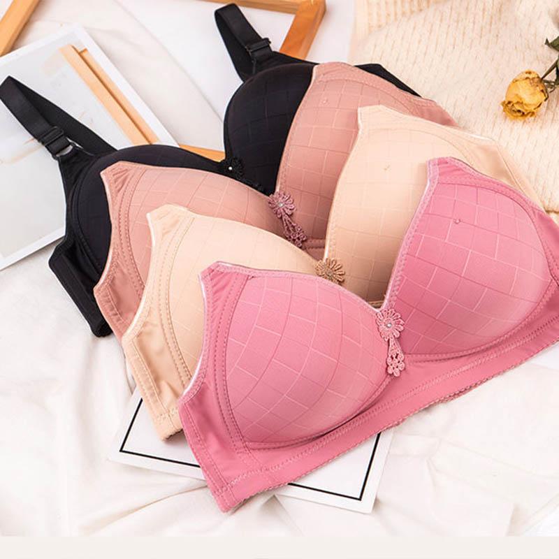 Thin Bra No Steel Ring Sexy Comfortable No Trace Adjustable Push Up Underwear Large Size Breathable Lightweight Ladies Bra