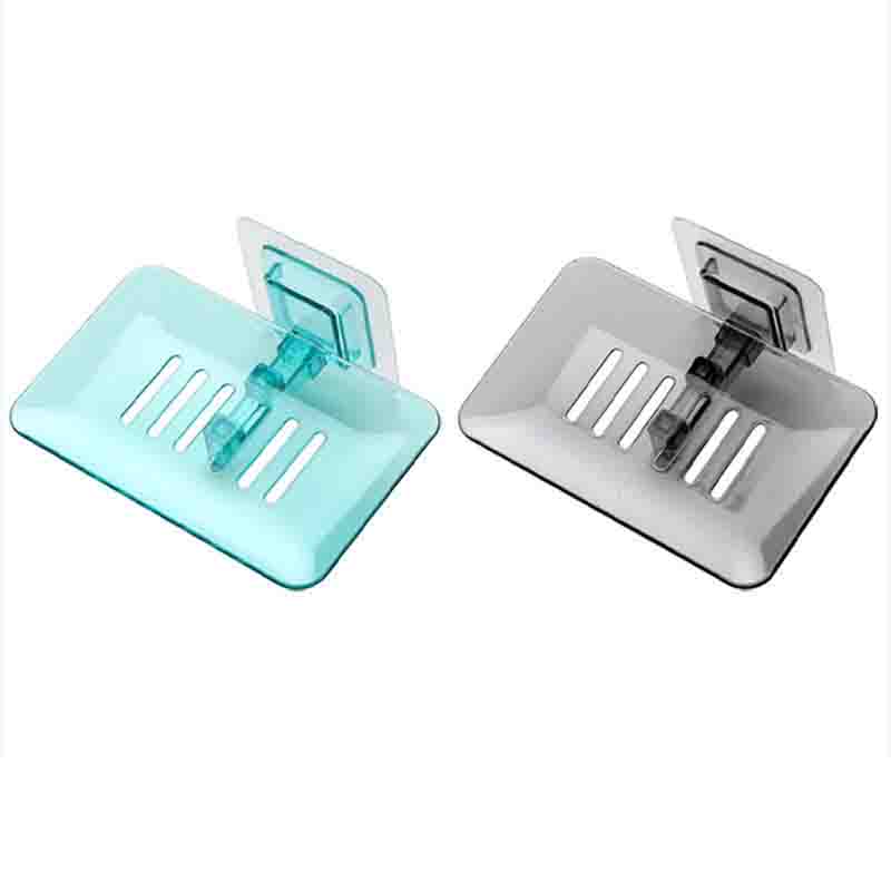 2pc Bathroom Soap Box Wall Mounted Shower Dish Storage Plate Tray Holder Soap Holder Rack Accessories