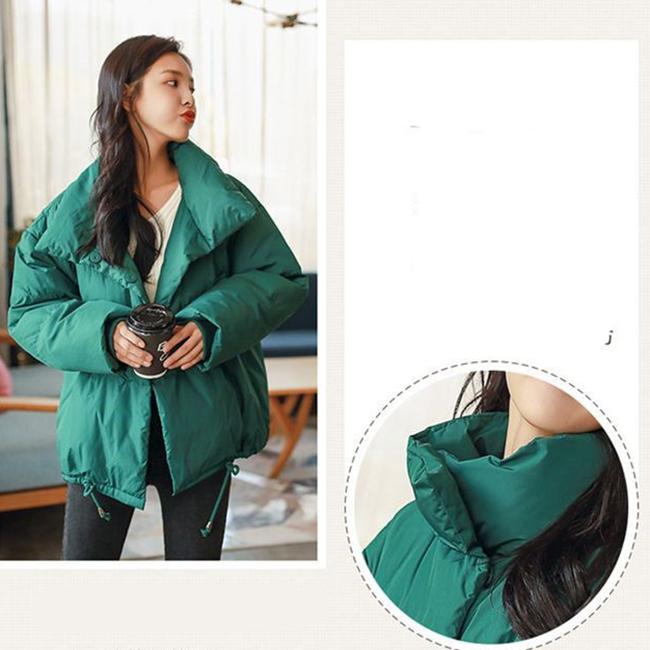 Winter Women's Jacket Short Loose Down Cotton Jacket Thick Warm All-match Quilted Jacket