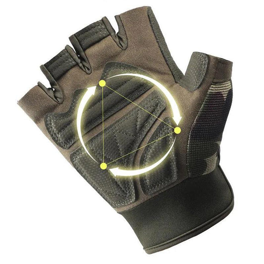 Army Fan Tactical Riding Gloves Male Half-finger Handsome Cycling Non-slip Wear-resistant Summer Fitness Sports Motorcycle Gloves