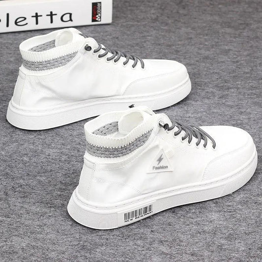 Summer Breathable High-top Shoes Men's Canvas All-match Trendy Shoes Korean Casual Sneakers