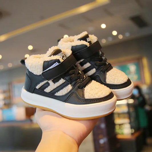 Girls' Cotton Shoes Plush Thickened Non Slip Children's Shoes Winter Girls' Snow Boots Children's Cotton Shoes Men's Two Cotton Shoes Cold Proof