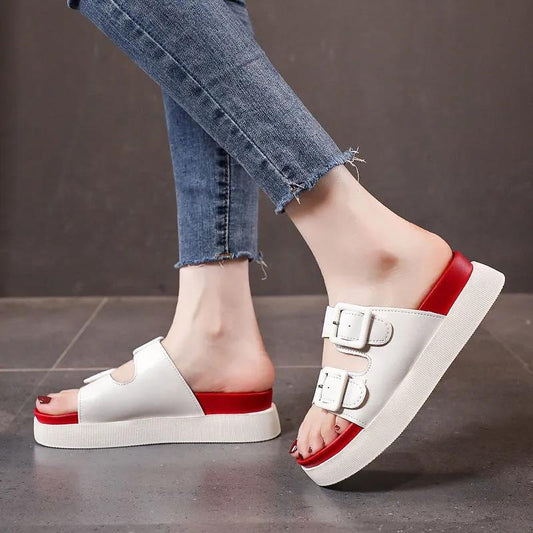High-end Thick-soled Slippers Women Summer Outing All-match Fashion Korean Fairy Sandals for Outer Wear