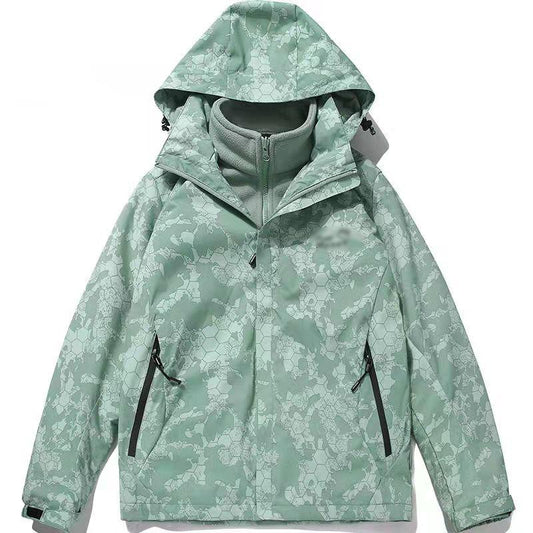 Men's and Women's Same Camouflage Jackets Spring and Autumn Thin Section Outdoor Mountaineering Waterproof Windbreaker Travel Hooded Jacket