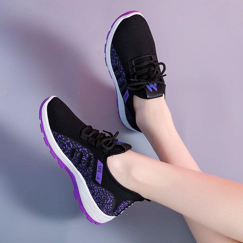 Low-top Women's Shoes Lightweight Breathable Flying Weaving Comfortable Non-slip Shoes
