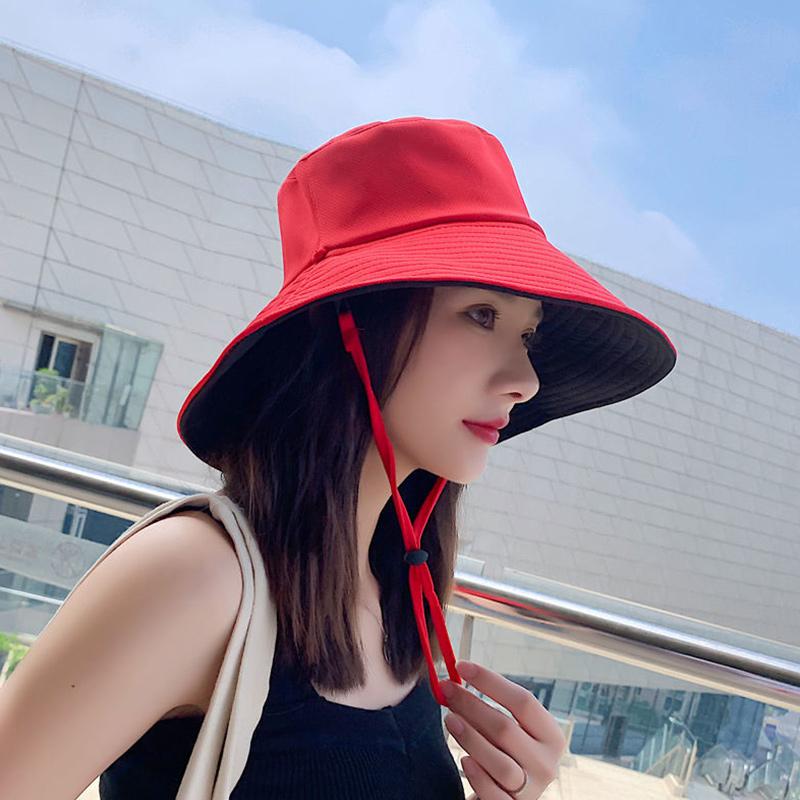 Fisherman Hat Female Sun Hat Spring and Summer Tide Double-sided Face Anti-ultraviolet Large Brim Sunscreen Hat