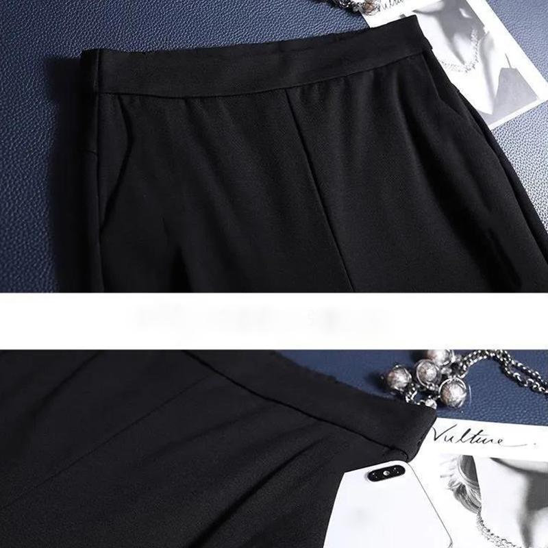 High-waisted Leggings, Spring and Summer Plus Size Loose Korean Version Was Thin, Black Casual Straight-leg Pants Women