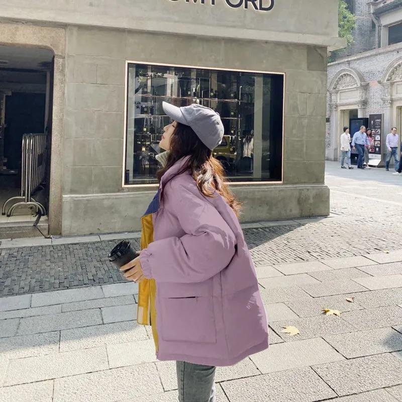 Winter Women's Down Jacket Korean Fashion Loose Cotton-padded Jacket Thick Warmth Short Stand-up Collar Cotton Jacket