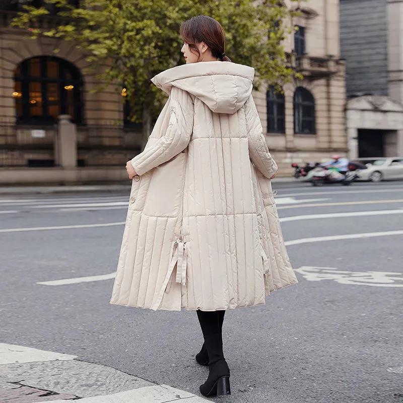Add Fertilizer To Increase Down Padded Jacket Women's New Style Winter Long Over-the-knee Plus Size Padded Jacket