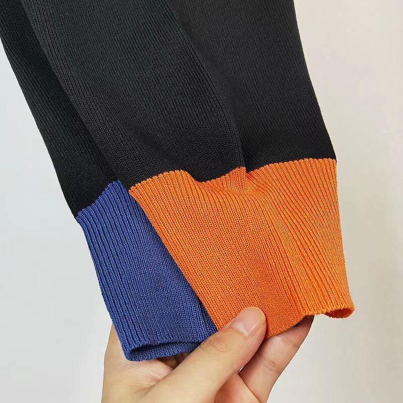 Net Red Autumn and Winter Knitted Casual Pants Hit Color Large Size Harlan Pants Women's Sports Pants Nine-point Pants Trousers